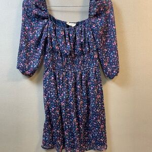 Altar'd State Womens small Floral print Mini Dress purple spring dance babydoll
